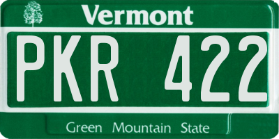 VT license plate PKR422