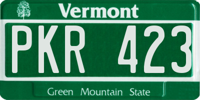 VT license plate PKR423