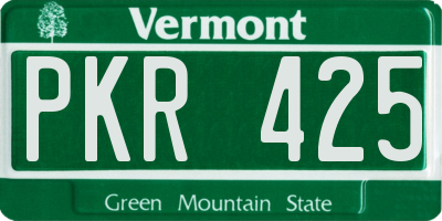 VT license plate PKR425