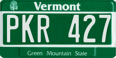 VT license plate PKR427