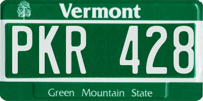 VT license plate PKR428