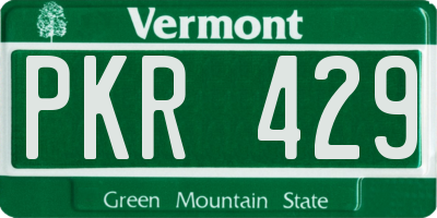 VT license plate PKR429