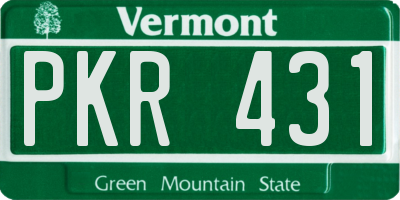 VT license plate PKR431