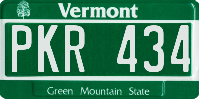 VT license plate PKR434