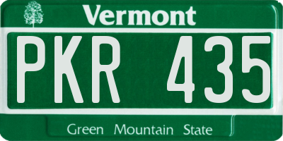 VT license plate PKR435