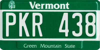 VT license plate PKR438