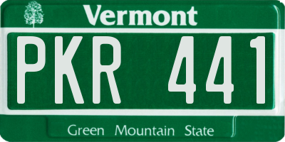 VT license plate PKR441