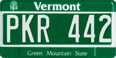 VT license plate PKR442