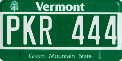 VT license plate PKR444
