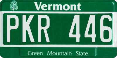 VT license plate PKR446