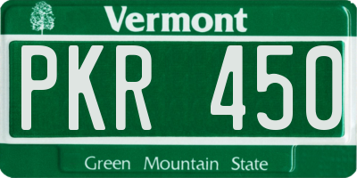 VT license plate PKR450