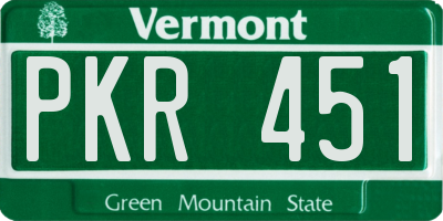 VT license plate PKR451