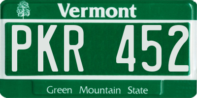 VT license plate PKR452