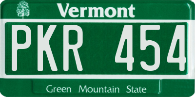 VT license plate PKR454