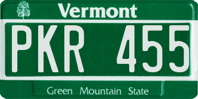 VT license plate PKR455