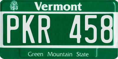 VT license plate PKR458
