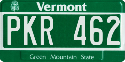 VT license plate PKR462