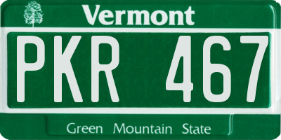 VT license plate PKR467
