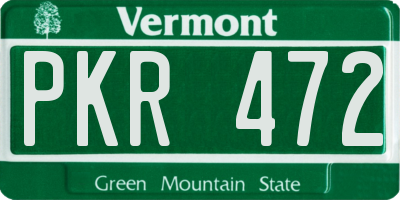 VT license plate PKR472