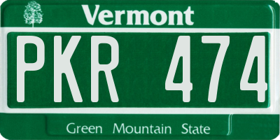 VT license plate PKR474