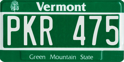VT license plate PKR475