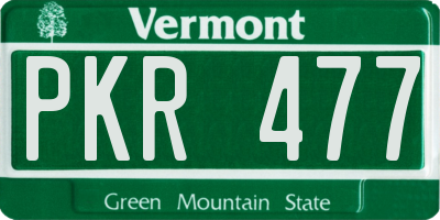 VT license plate PKR477