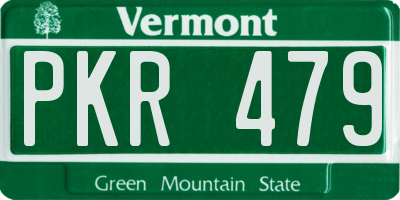 VT license plate PKR479