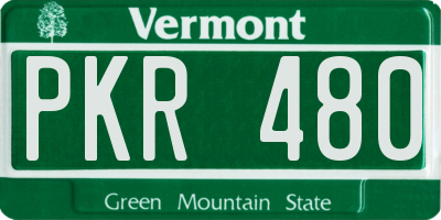 VT license plate PKR480
