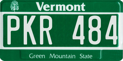 VT license plate PKR484