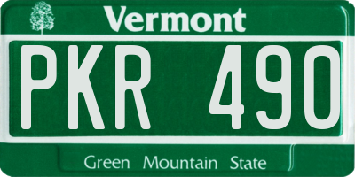 VT license plate PKR490