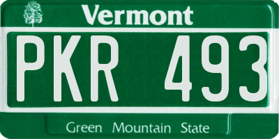 VT license plate PKR493