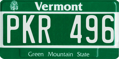 VT license plate PKR496