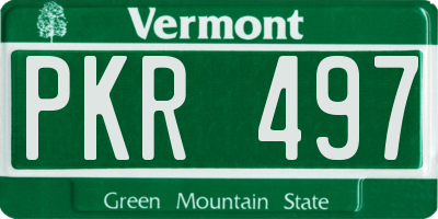 VT license plate PKR497