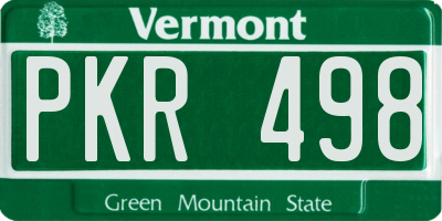 VT license plate PKR498