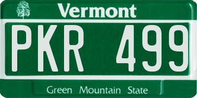 VT license plate PKR499