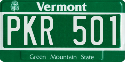VT license plate PKR501