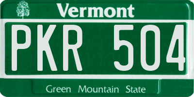 VT license plate PKR504