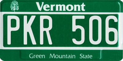 VT license plate PKR506