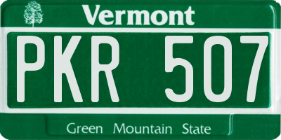 VT license plate PKR507
