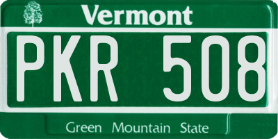 VT license plate PKR508
