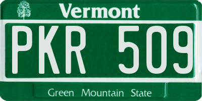 VT license plate PKR509
