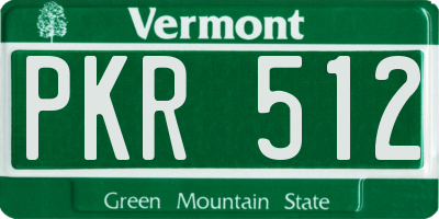VT license plate PKR512