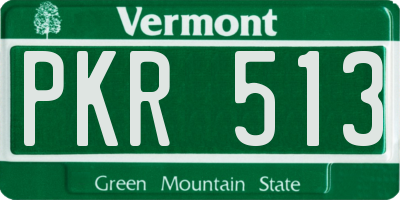 VT license plate PKR513