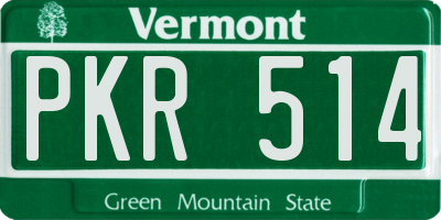 VT license plate PKR514