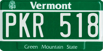 VT license plate PKR518