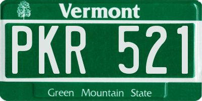 VT license plate PKR521