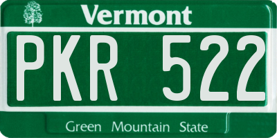 VT license plate PKR522