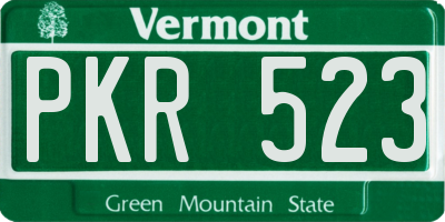 VT license plate PKR523