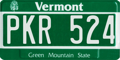 VT license plate PKR524