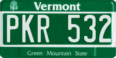 VT license plate PKR532